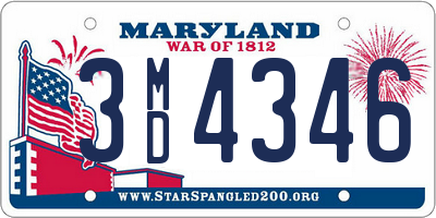 MD license plate 3MD4346