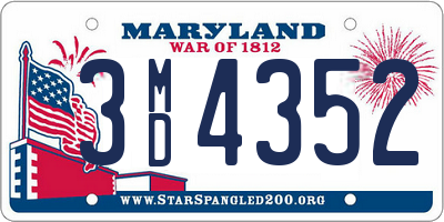 MD license plate 3MD4352