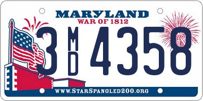 MD license plate 3MD4358