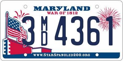 MD license plate 3MD4361