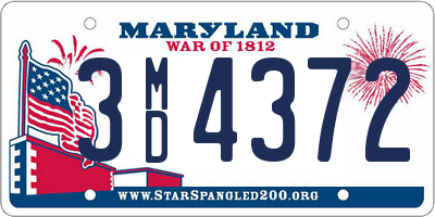 MD license plate 3MD4372