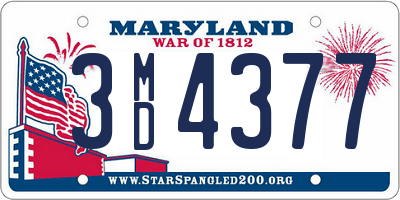 MD license plate 3MD4377