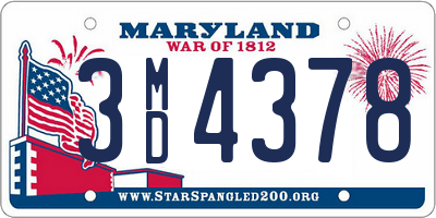 MD license plate 3MD4378