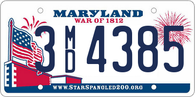 MD license plate 3MD4385