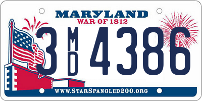 MD license plate 3MD4386