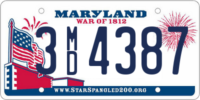 MD license plate 3MD4387