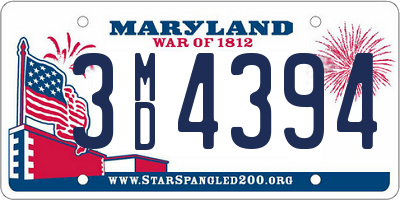 MD license plate 3MD4394