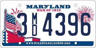 MD license plate 3MD4396