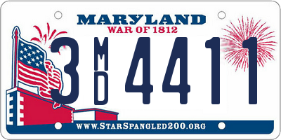 MD license plate 3MD4411