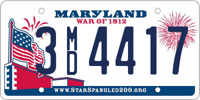 MD license plate 3MD4417