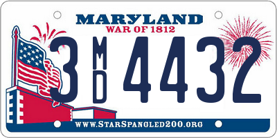 MD license plate 3MD4432