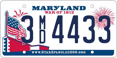 MD license plate 3MD4433