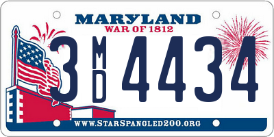 MD license plate 3MD4434