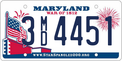 MD license plate 3MD4451