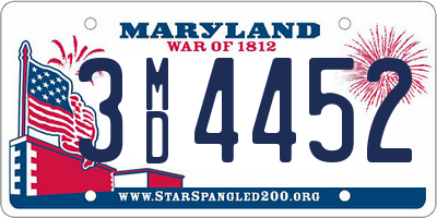 MD license plate 3MD4452