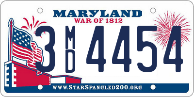 MD license plate 3MD4454