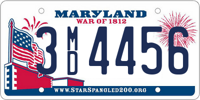 MD license plate 3MD4456