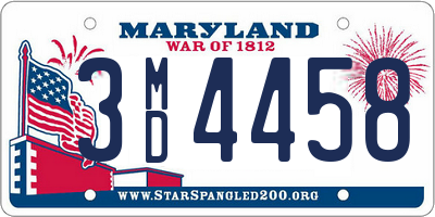 MD license plate 3MD4458