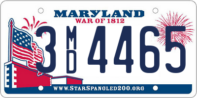 MD license plate 3MD4465