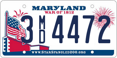 MD license plate 3MD4472