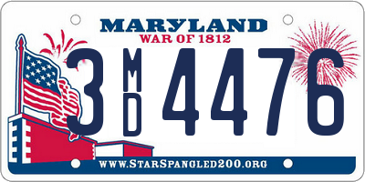 MD license plate 3MD4476