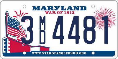 MD license plate 3MD4481