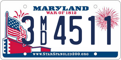 MD license plate 3MD4511