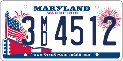 MD license plate 3MD4512