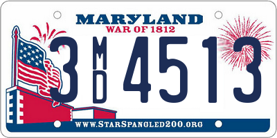 MD license plate 3MD4513