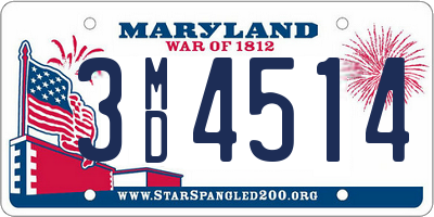 MD license plate 3MD4514