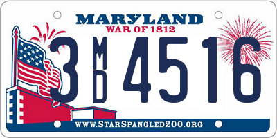 MD license plate 3MD4516