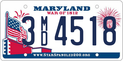 MD license plate 3MD4518