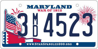 MD license plate 3MD4523