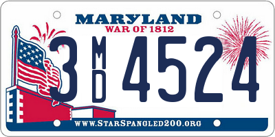 MD license plate 3MD4524