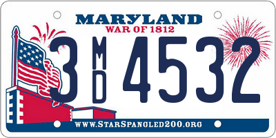 MD license plate 3MD4532