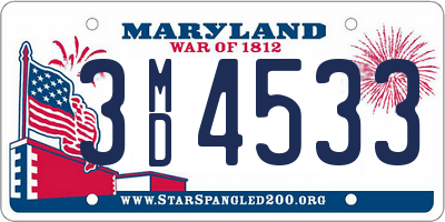 MD license plate 3MD4533