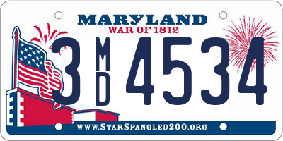 MD license plate 3MD4534