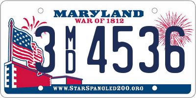 MD license plate 3MD4536