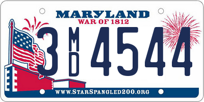 MD license plate 3MD4544