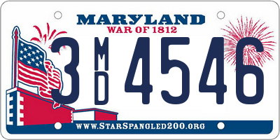 MD license plate 3MD4546