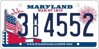 MD license plate 3MD4552