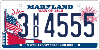 MD license plate 3MD4555