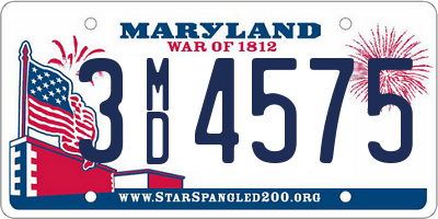 MD license plate 3MD4575