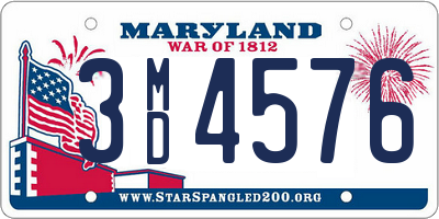 MD license plate 3MD4576