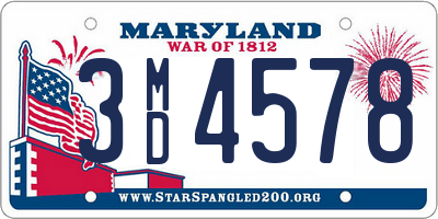 MD license plate 3MD4578