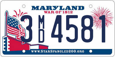 MD license plate 3MD4581