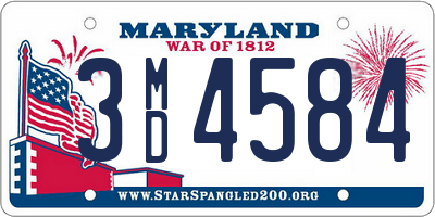 MD license plate 3MD4584