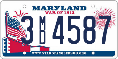 MD license plate 3MD4587