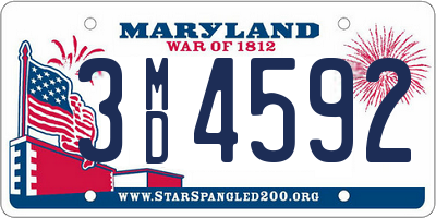 MD license plate 3MD4592