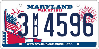 MD license plate 3MD4596